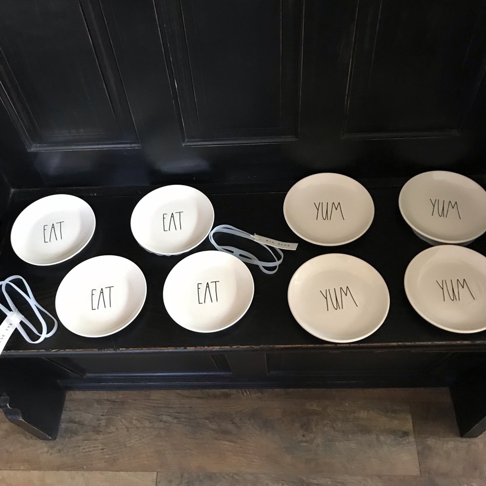 Rae Dunn Eat and Yum Snack plates
